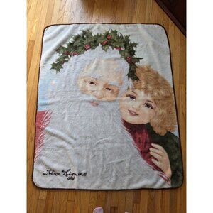 Tina Higgins Santa & Child Christmas Throw Blanket The Northwest Company 50 X 60